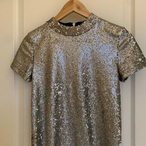 Silver Sequin top